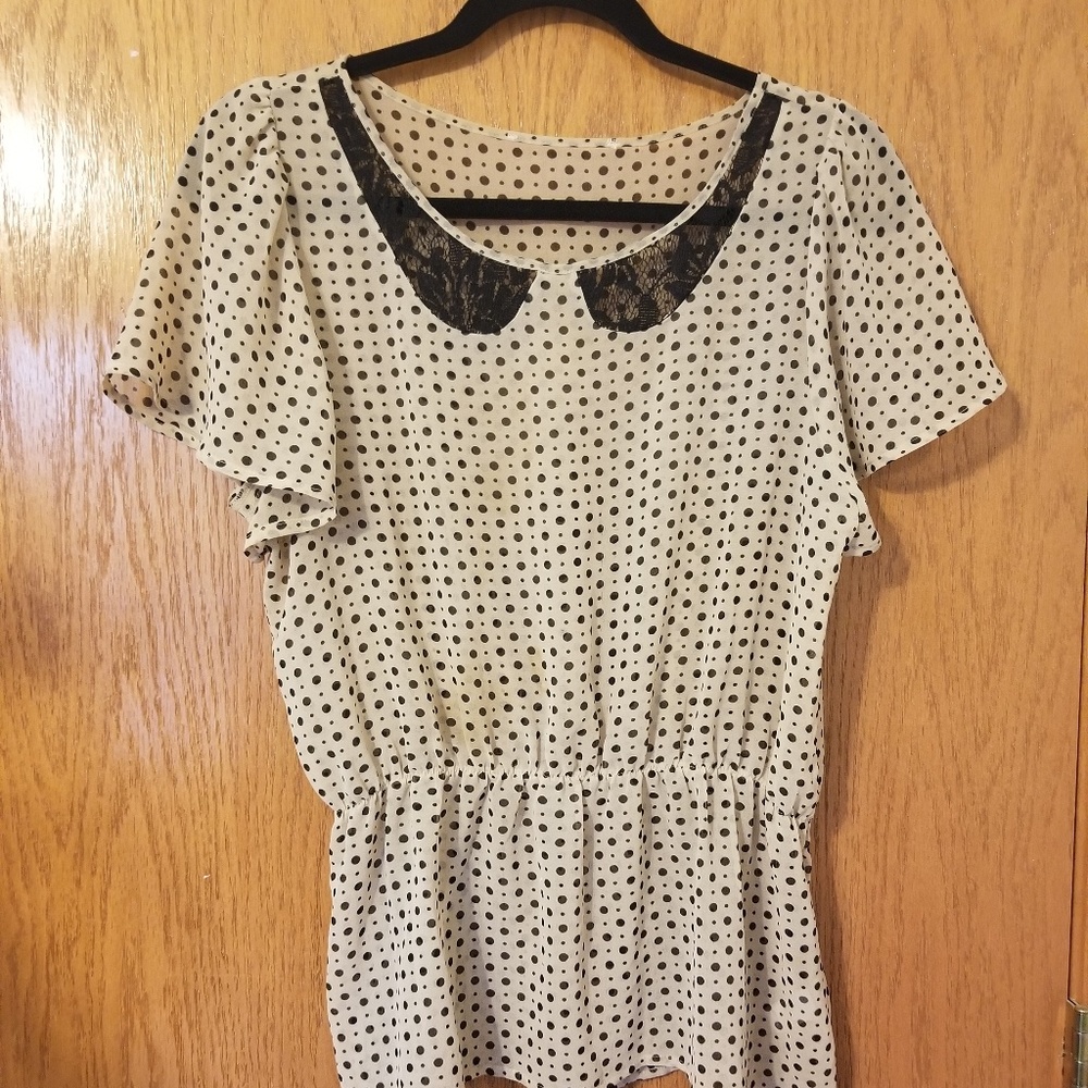 Polka dot sheer top